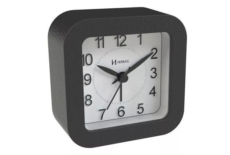 Imagem de Relogio Despertador Quartz Preto Herweg 2654 Silencioso