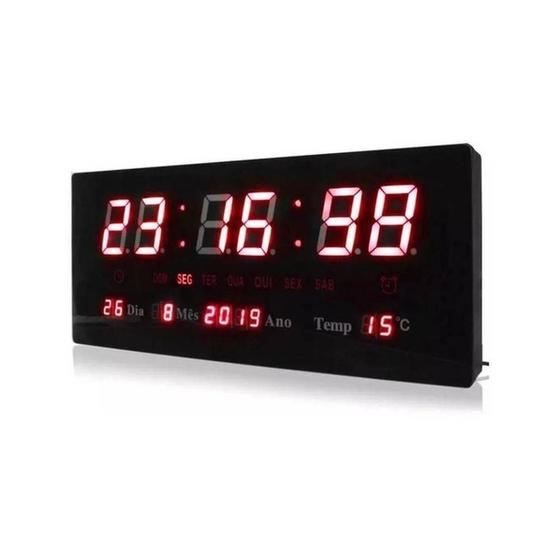 Imagem de Relógio Digital 46cm Display Led com Eficiência Alarme Data