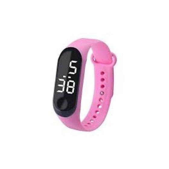 Imagem de Relogio Digital Amanda Block Pulseira Silicone Com Hora e Data