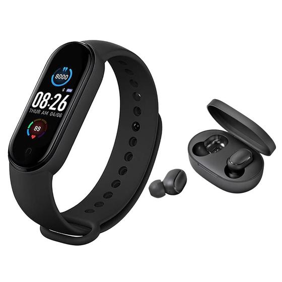 Imagem de Relógio digital bracelet M5 fit academia  Fone sem fio tws bluetooth