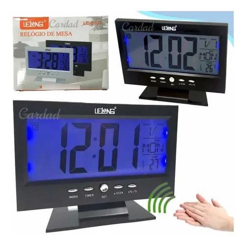 Imagem de Relógio Digital De Mesa Comando De Voz Temperatura Data C/nf