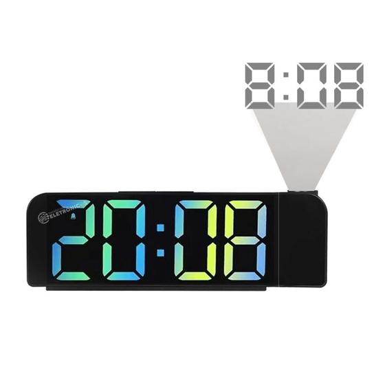 Imagem de Relógio Digital De Mesa LED Com Função Projetor No Teto e Parede LE8138PR