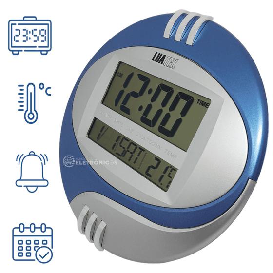 Imagem de Relógio Digital de Parede e Mesa Com Calendário Alarme Temperatura Números Grandes  ZB3001