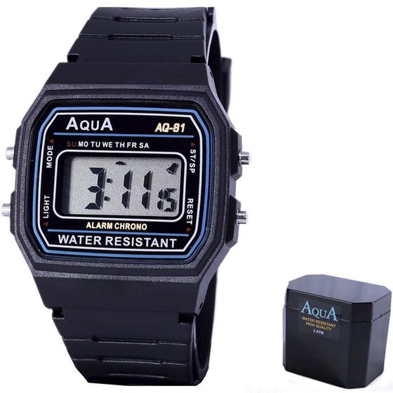 Imagem de Relógio Digital Feminino e Masculino Modelo Aqua Clássico Vintage À Prova D'agua AQ-81