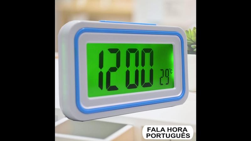 Imagem de Relógio Digital LCD Fala Hora Em Português LELONG