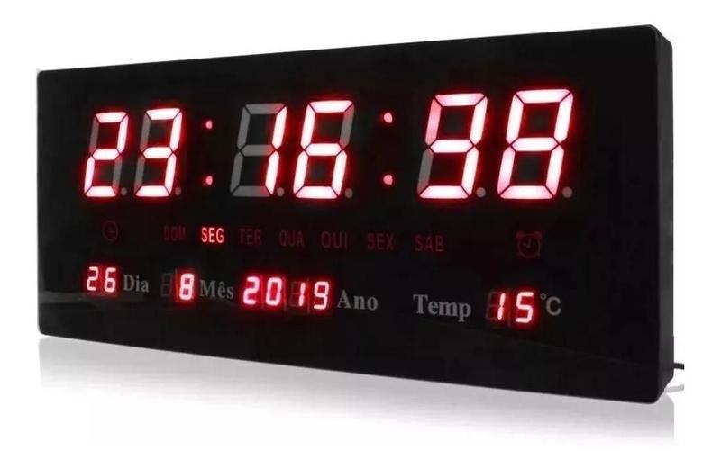 Imagem de Relógio Digital Led Alarme Temperatura Hospital