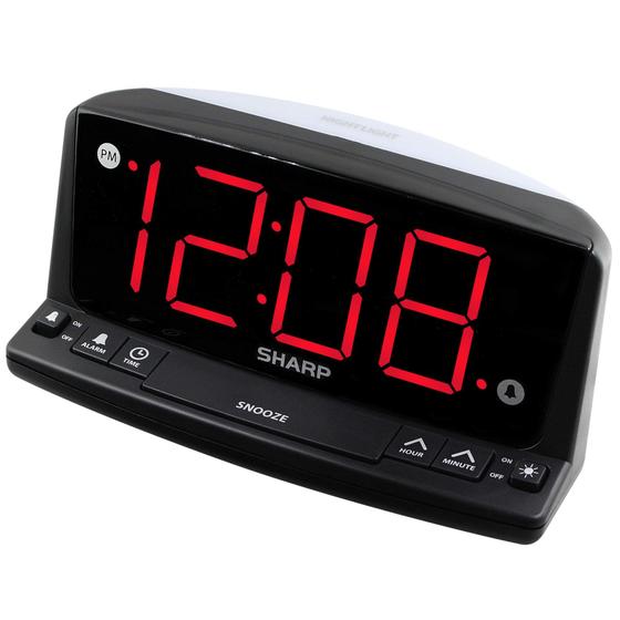 Imagem de Relógio Digital LED com Alarme Alto e Números Grandes - Dígitos Brilhantes