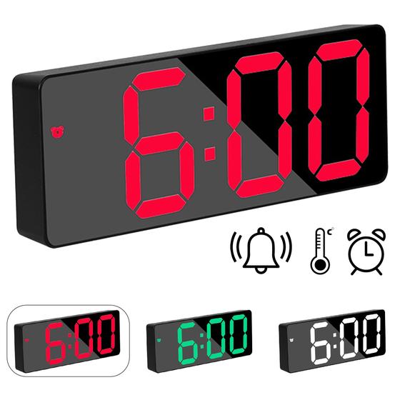 Imagem de Relógio Digital Led De Mesa e Parede Compacto Com Alarme Data Hora E Temperatura