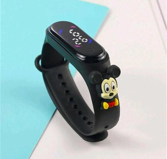 Imagem de Relógio Digital LED Infantil para Crianças Esportivo Eletrônico Personagens Disney Mickey Miney Minnie Mouse Prova água