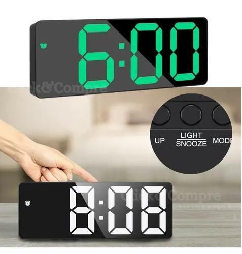 Relógio Digital Led Mesa Portátil Espelhado Despertador Usb Menor preço em Relógio Digital Led Mesa Portátil Espelhado Despertador Usb