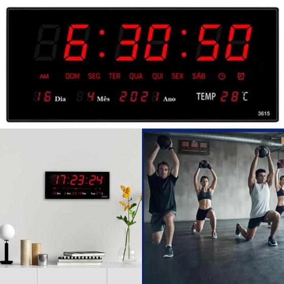Relógio Digital Led Moderno Preto Decoração - Black Watch Imagem de Relógio Digital Led Moderno Preto Decoração