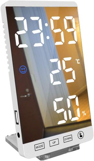Imagem de Relógio Digital Mesa Cabeceira Data Temperatura Umidade