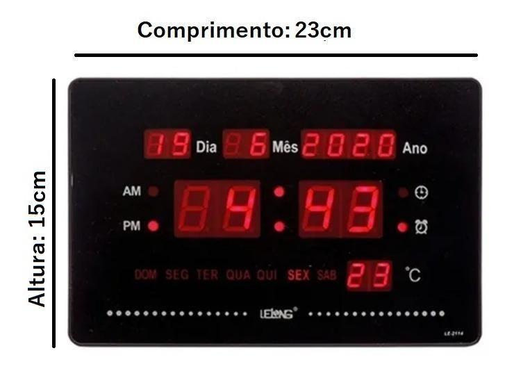 Imagem de Relógio Digital Para Comercio Parede Mesa Data Temperatura
