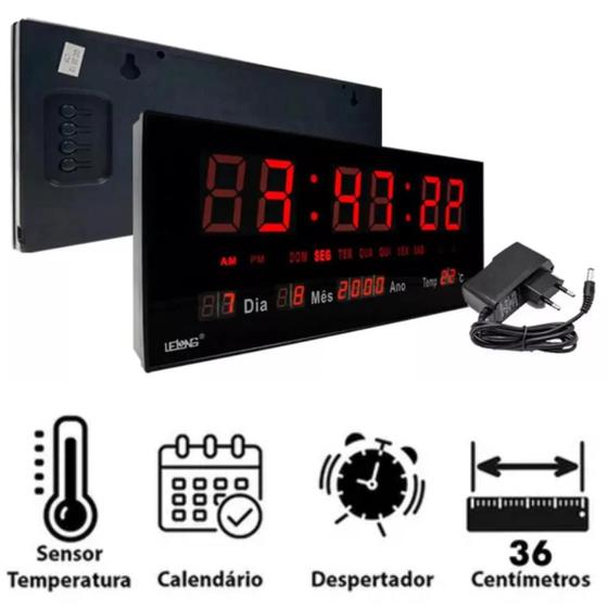 Imagem de Relógio Digital Premium com Termômetro Moderno e Prático