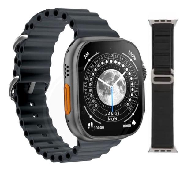 Imagem de Relógio Digital Smartwatch Hw9 Ultra Max Preto - Série 9, Tela Amoled, GPS, Bússola, NFC, Pulseira Extra