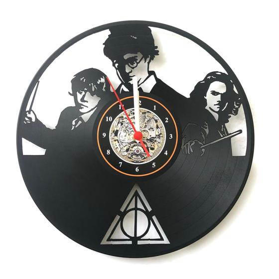 Imagem de Relógio Disco de Vinil, Harry Potter, Hp, Potterhead, Decoração, Hermione, Ronald, Snape