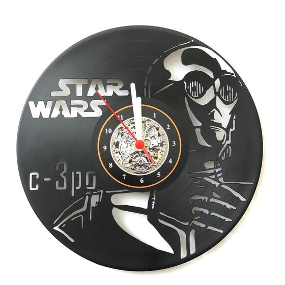 Imagem de Relógio Disco de Vinil, Star Wars, Guerra nas Estrelas, Decoração, Filme, Darth Vader
