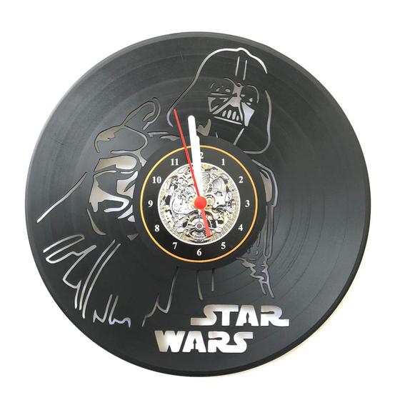 Imagem de Relógio Disco de Vinil, Star Wars, Guerra nas Estrelas, Decoração, Filme, Darth Vader