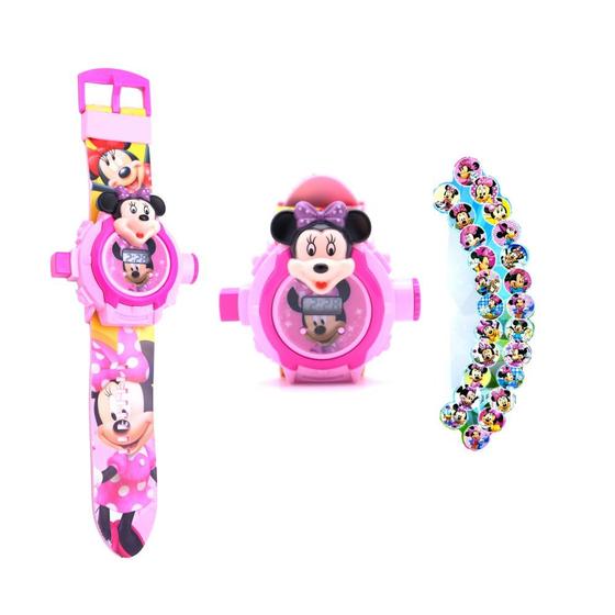 Imagem de Relógio Eletrônico Infantil Com Projetor De Imagens Minnie Mouse