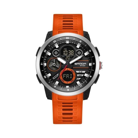 Imagem de Relógio Esportivo Masculino À Prova D'água De Quartzo Com Display Duplo Luminoso Pulseira De TPU