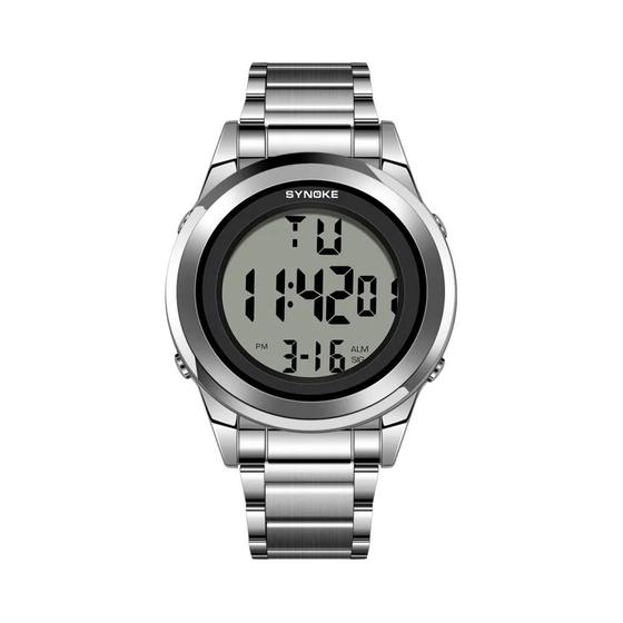 Imagem de Relógio Esportivo Masculino Digital de Luxo - Pulseira de Aço Inoxidável à Prova d'Água com Alarme