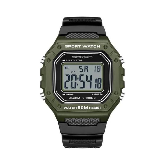 Imagem de Relógio Esportivo Masculino Digital LED Sanda G - À Prova de Choques - Estilo Militar