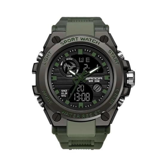 Imagem de Relógio Esportivo Militar Masculino SANDA - À Prova D'Água com Display Duplo