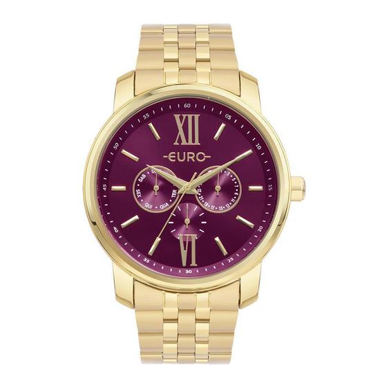 Imagem de Relógio Euro Feminino Dourado 5 Atm 43.00 MM Roxo