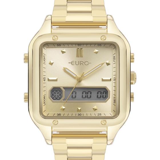 Imagem de Relógio Euro Feminino Dourado Quadrado 50m - EUBJ3890AAT