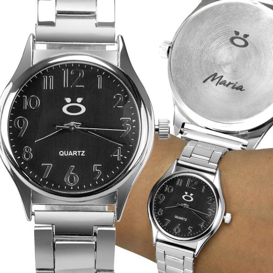 Imagem de Relogio feminino aço inox prata qualidade premium social casual social moda presente original