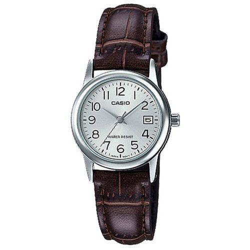 Imagem de Relógio Feminino Casio Ltp-V002L 7B2U Prata Couro Marrom