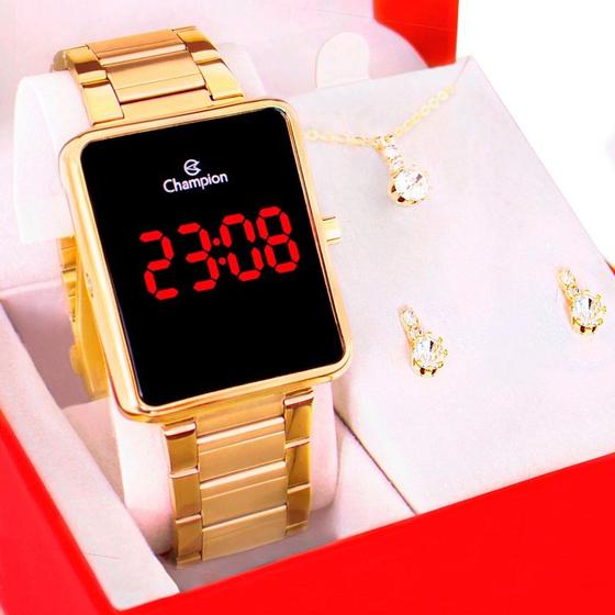 Imagem de Relógio Feminino Champion Dourado Digital CH40086V