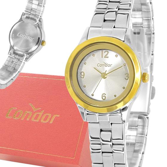 Imagem de Relógio Feminino Condor Prata E Dourado Original Top Luxo