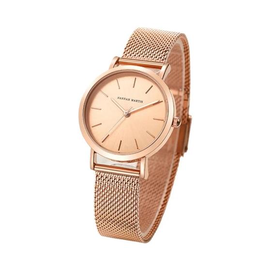 Imagem de Relógio Feminino de Quartzo com Pulseira de Aço Inoxidável - Design Simples e Elegante