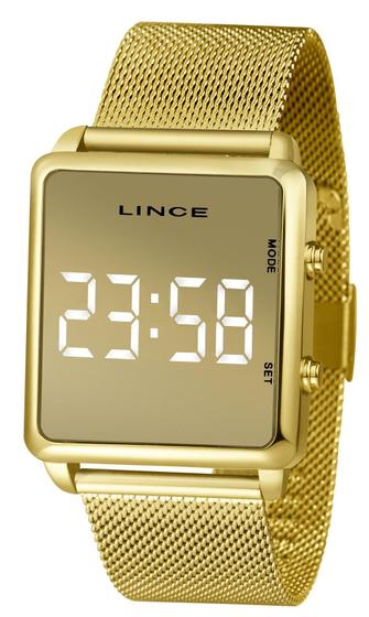 Imagem de Relógio Feminino Digital Lince Led Mdg4619L Dourado