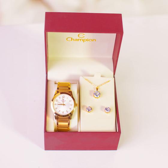 Imagem de Relógio Feminino Dourado original com Nota Fiscal caixa e garantia
