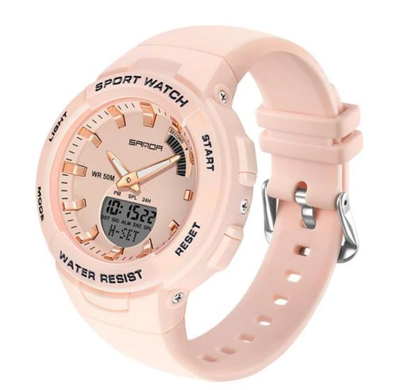 Relógio Feminino Esportivo Digital Analógico À Prova D'água Pulseira ...
