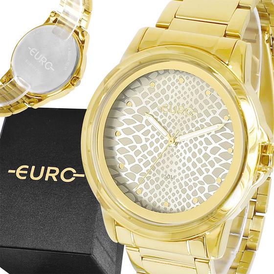 Imagem de Relógio Feminino Euro Dourado Original 1 Ano De Garantia Top