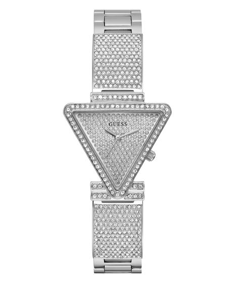 Imagem de Relógio feminino GUESS G-Link Silver Tone, caixa de 34 mm, aço inoxidável