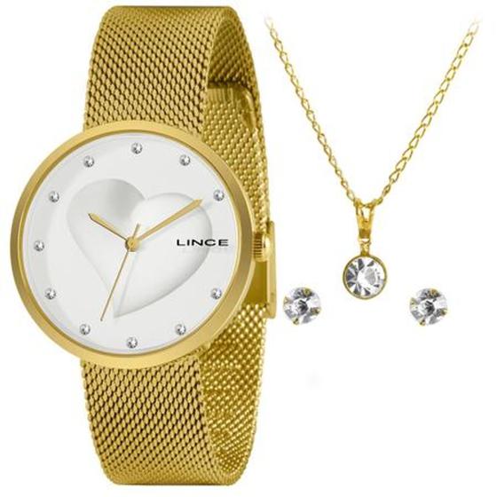 Imagem de Relógio Feminino Lince LRGH160L KP02 Pulseira Mesh Dourado