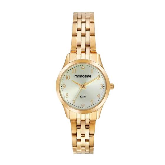 Imagem de Relógio Feminino Mondaine Dourado Aço Inoxidável Original Resistente à Água 32699LPMVDE1