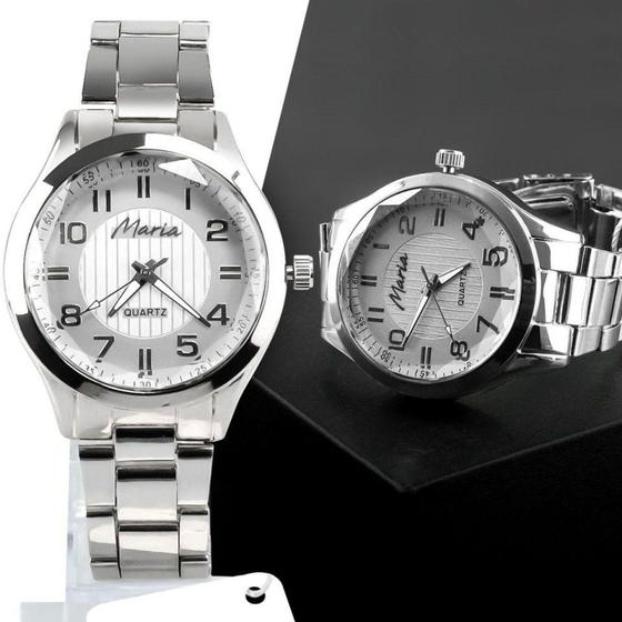 Imagem de Relógio feminino premium prata Maria aço inoxidavel  - Orizom