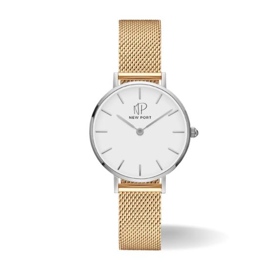 Imagem de Relógio Feminino Pulseira Dourada Analógico Casual Elegante 32mm