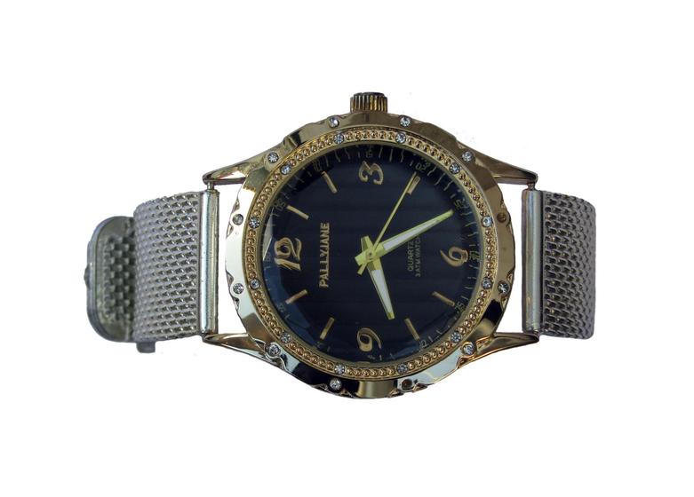 Imagem de Relogio Feminino Pulseira Preto Dourado Movimento A