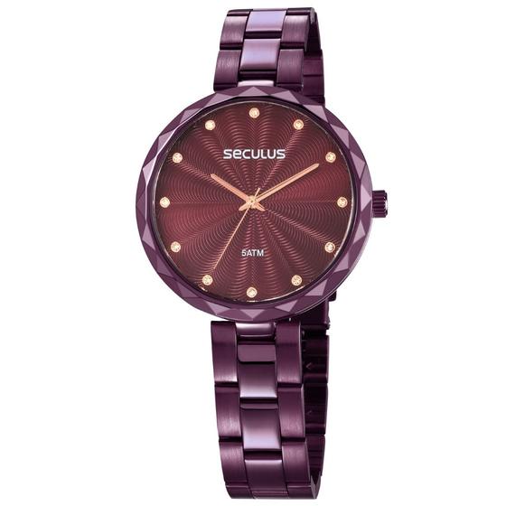 Imagem de Relógio feminino seculus glamour ref. 77039LPSKFS2 roxo