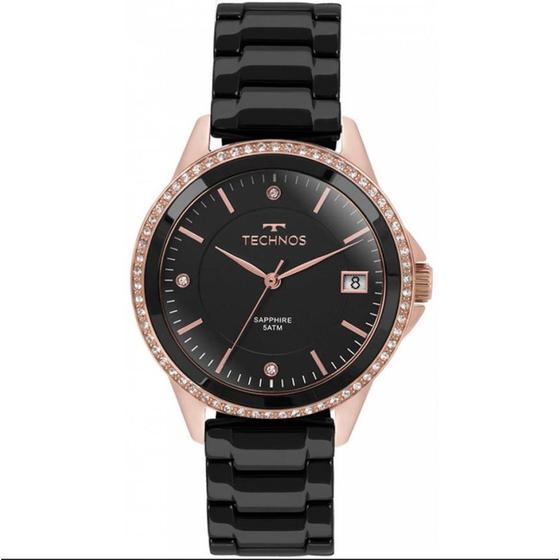 Imagem de Relógio Feminino Technos Elegance Ceramic Aço Inox Preto 2315KZR/4P