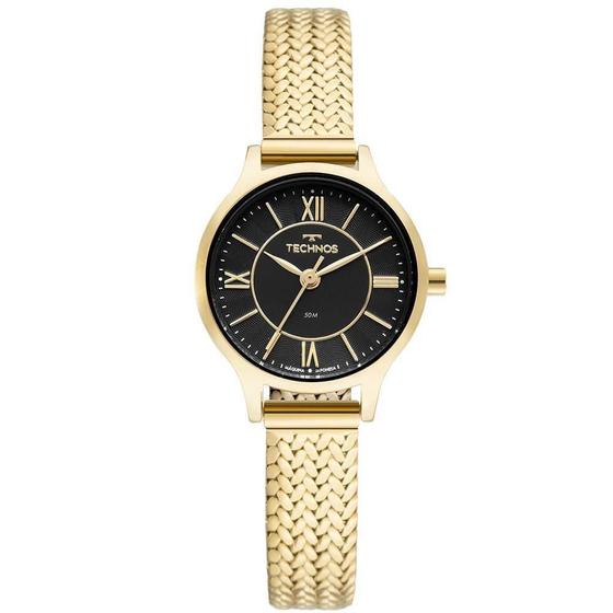 Imagem de Relógio Feminino Technos Slim GL32AH/1P Dourado Fundo Preto