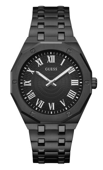 Imagem de Relógio GUESS para homens com caixa preta de aço inoxidável de 42 mm