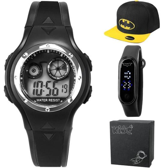 Imagem de Relógio Infantil Batman + Pulseira Silicone Ajustável + Boné