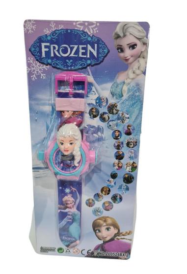 Imagem de Relógio Infantil Digital Projetor 24 Imagens Frozen Elsa